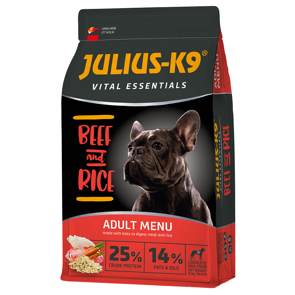 JULIUS-K9 High Premium Vital Essentials s hovězím - Výhodné balení: 2 x 12 kg