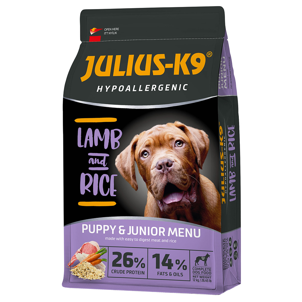 JULIUS-K9 High Premium Puppy & Junior Hypoallergenic s jehněčím - Výhodné balení: 2 x 12 kg