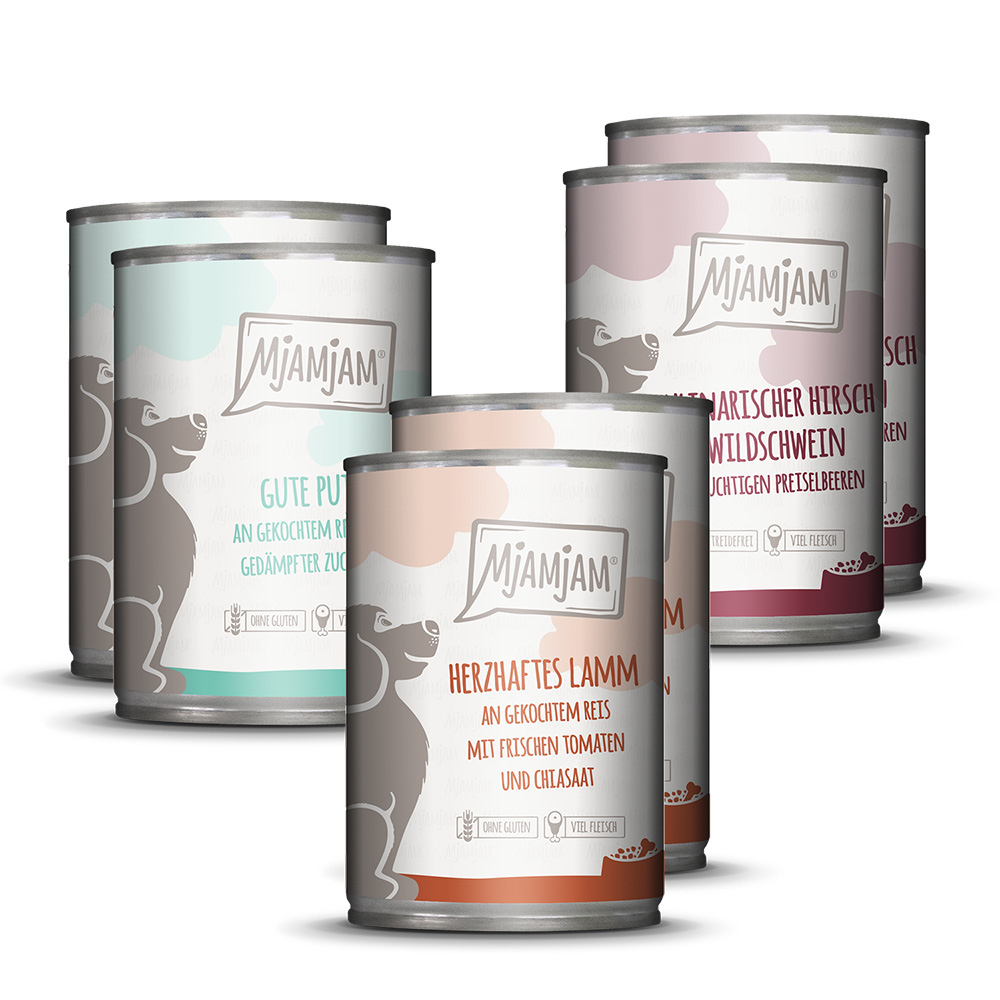 MjAMjAM Adult pes 4 x 6 konzerv (24 x 400 g) - míchané balení II (3 druhy)