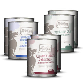 Výhodné balení MjAMjAM Adult Dog 12 ks (12 x 800 g) - mix I (3 druhy)