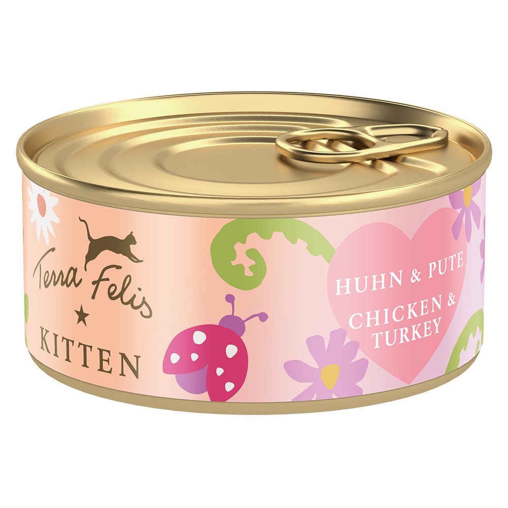 Terra Felis Kitten 18 x 70 g - kuře a krůta