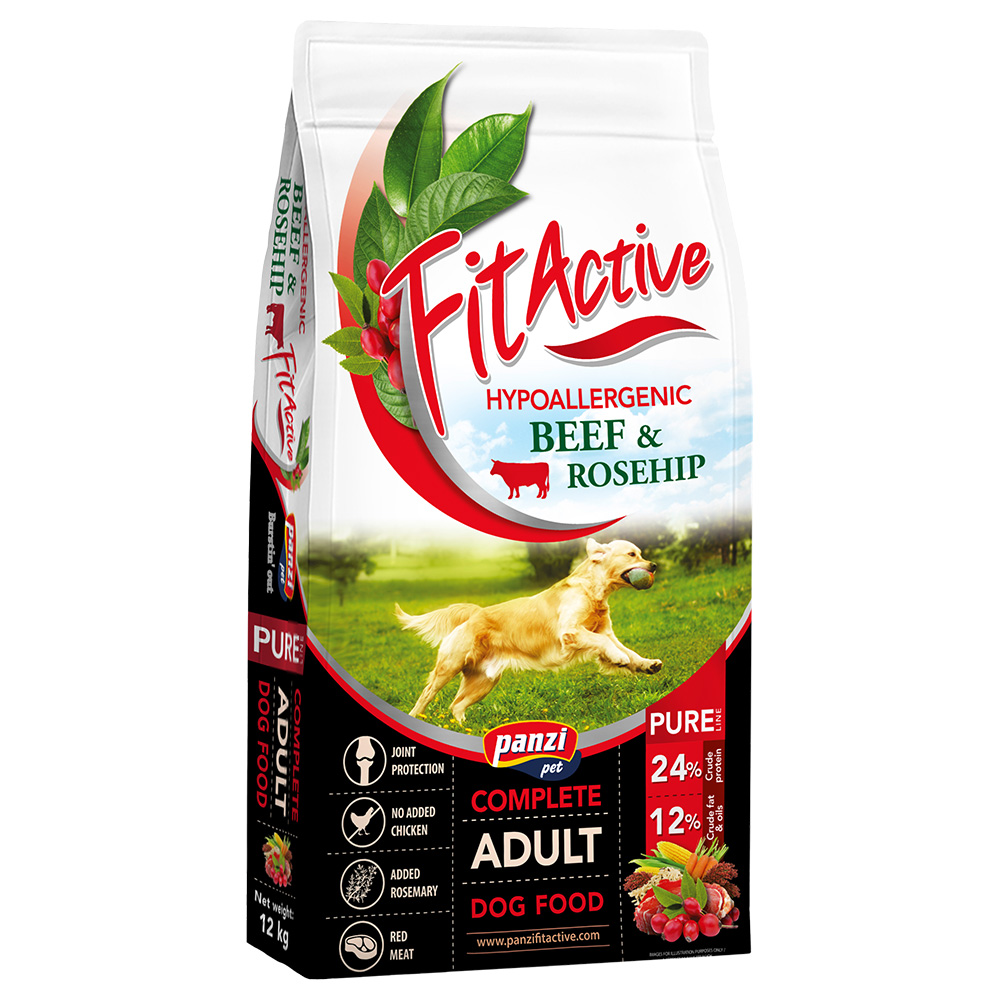 FitActive Pure Hypoallergenic hovězí a šípky - 12 kg
