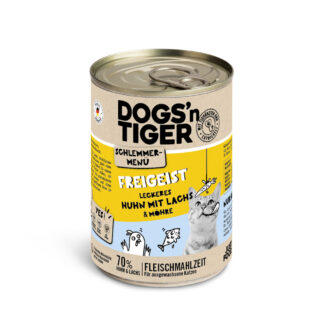 Dogs'n Tiger Gourmet Menu 12 × 400 g - výhodné balení - kuřecí s lososem
