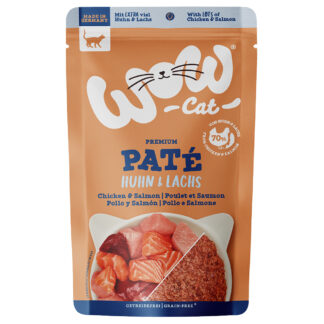 WOW Cat Adult 24 × 125 g - výhodné balení - kuřecí a losos
