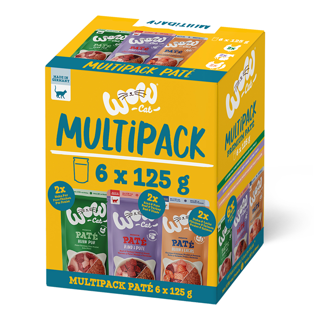 WOW Cat Adult Mix 24 × 125 g - výhodné balení - míchané balení (3 druhy)