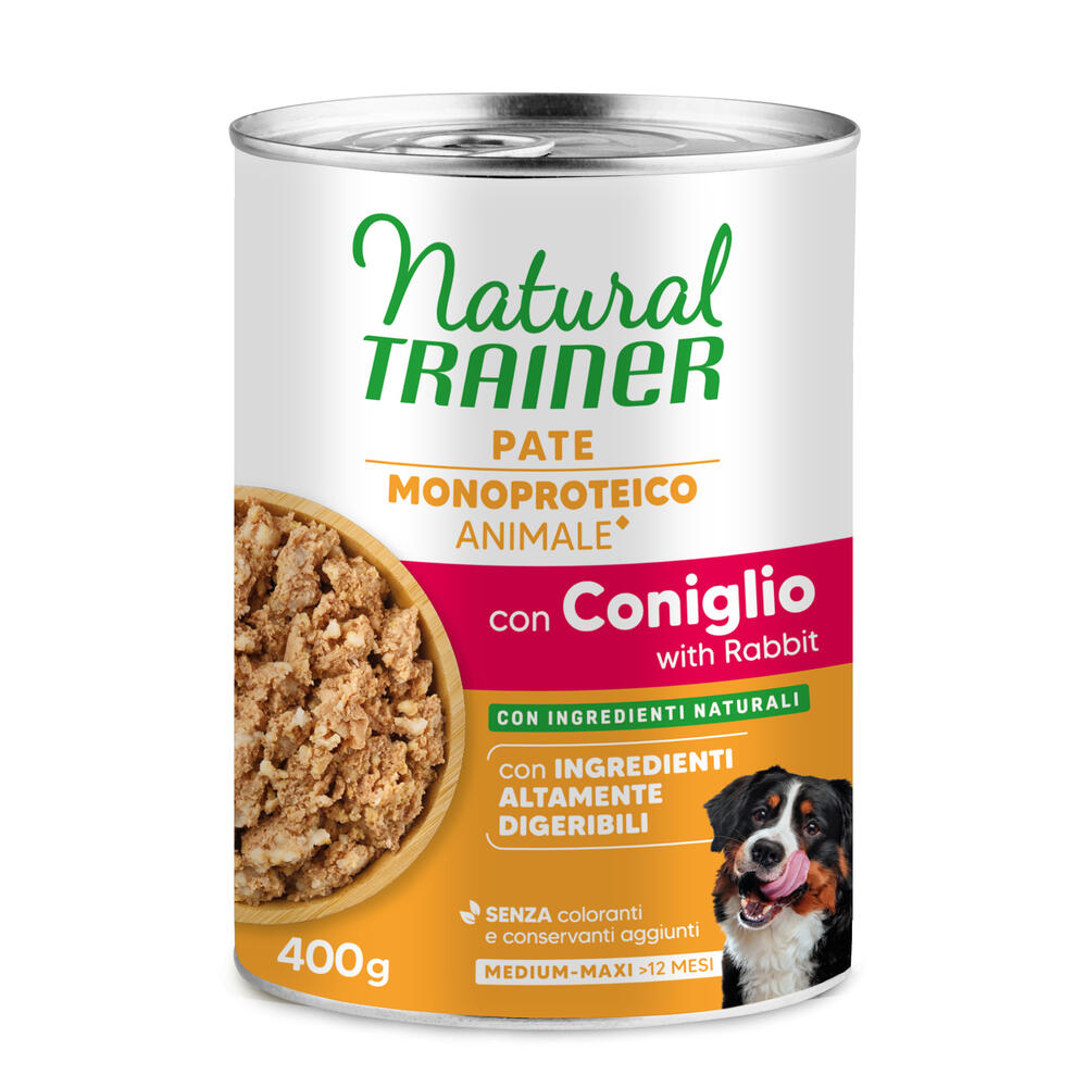 Natural Trainer Sensitive No Gluten Medium & Maxi Adult - králičí 12 ks (12 x 400 g)