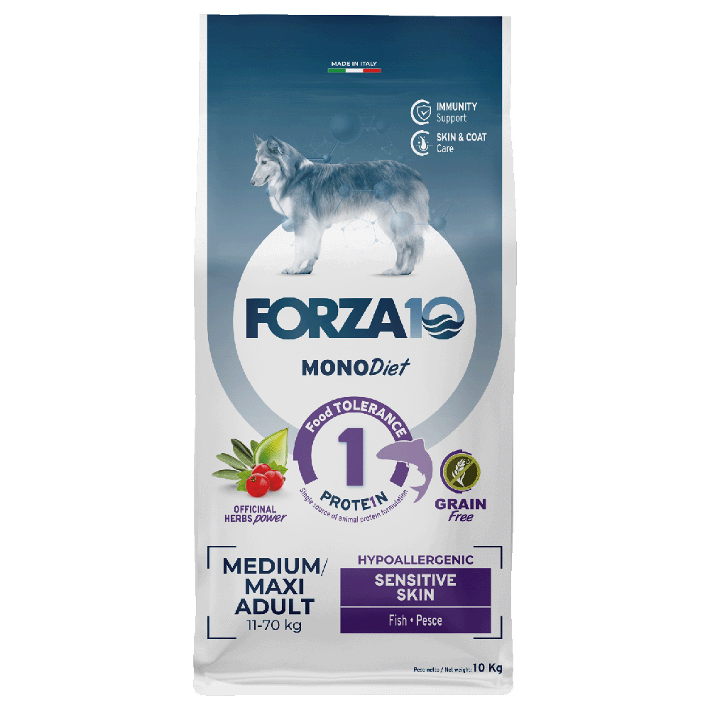 Forza 10 Mono Diet Medium & Large Sensitive Skin s rybami - výhodné balení: 2 x 10 kg