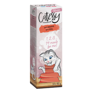 Výhodné balení Catessy Mousse 56 mističek (56 x 90 g) - s telecím