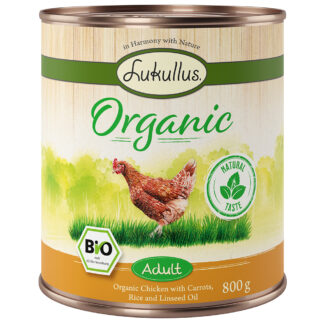 Lukullus Organic Adult kuřecí s mrkví (bez lepku) - 6 x 800 g