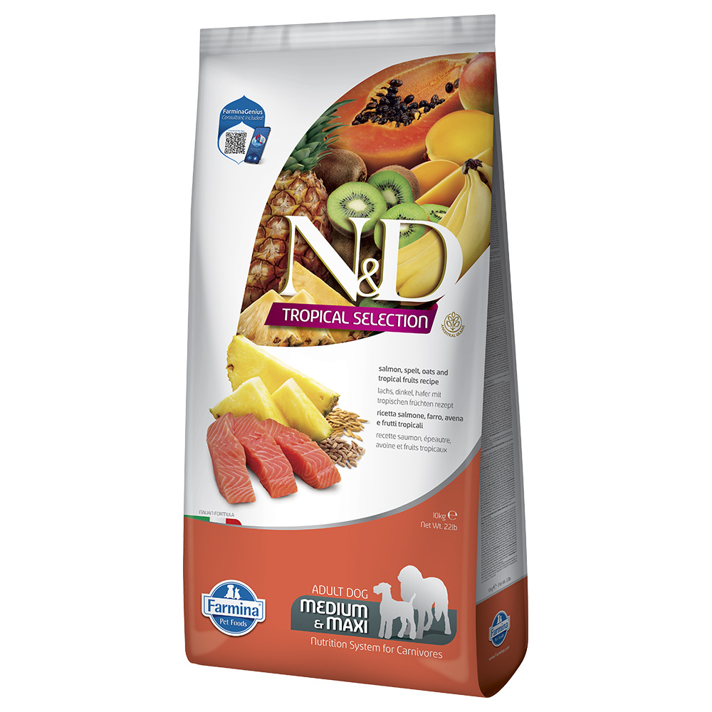 N&D Dog Tropical Selection Adult Medium/Maxi s lososem - 10 kg
