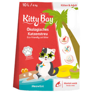 KittyBay Ekologické stelivo pro kočky Meowtini bilý Maniok - výhodné balení: 3 x 10 l (18 kg)