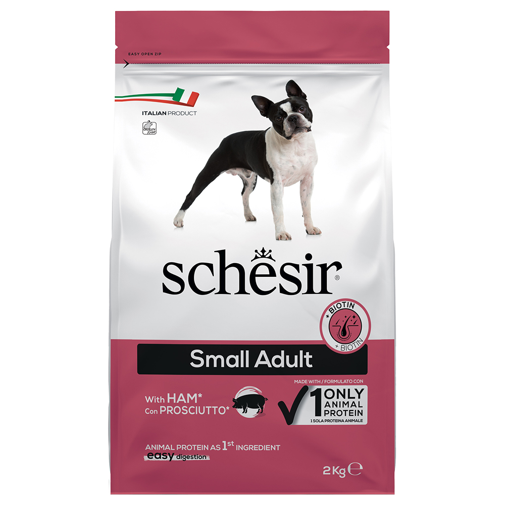 Schesir Dog Small Adult se šunkou - výhodné balení: 2 x 2 kg