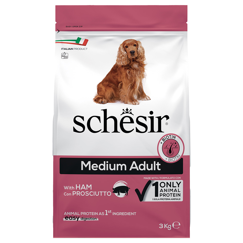 Schesir Dog Medium Adult se šunkou - výhodné balení: 2 x 3 kg