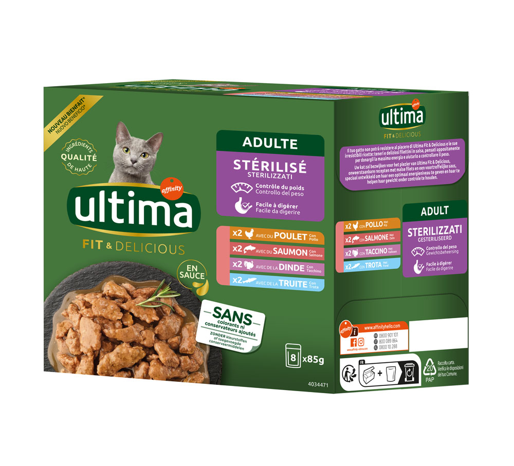 Ultima Sterilised Cat 48 x 85 g - Mix I (kuřecí