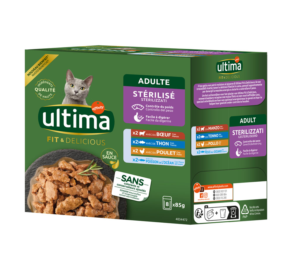 Ultima Sterilised Cat 48 x 85 g - Mix II (kuřecí