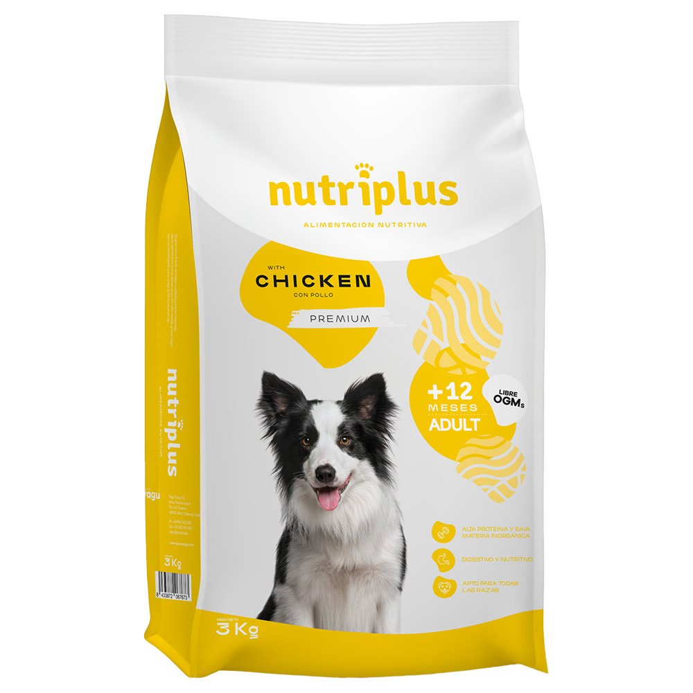Nutriplus Adult Dog s kuřecím - výhodné balení: 2 x 3 kg