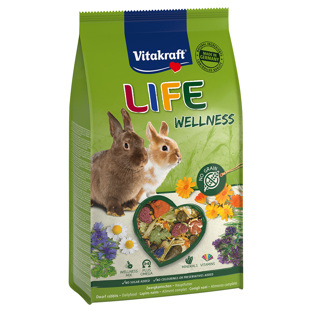 Vitakraft Life Wellness zakrslý králík - cýhodné balení: 5 x 600 g
