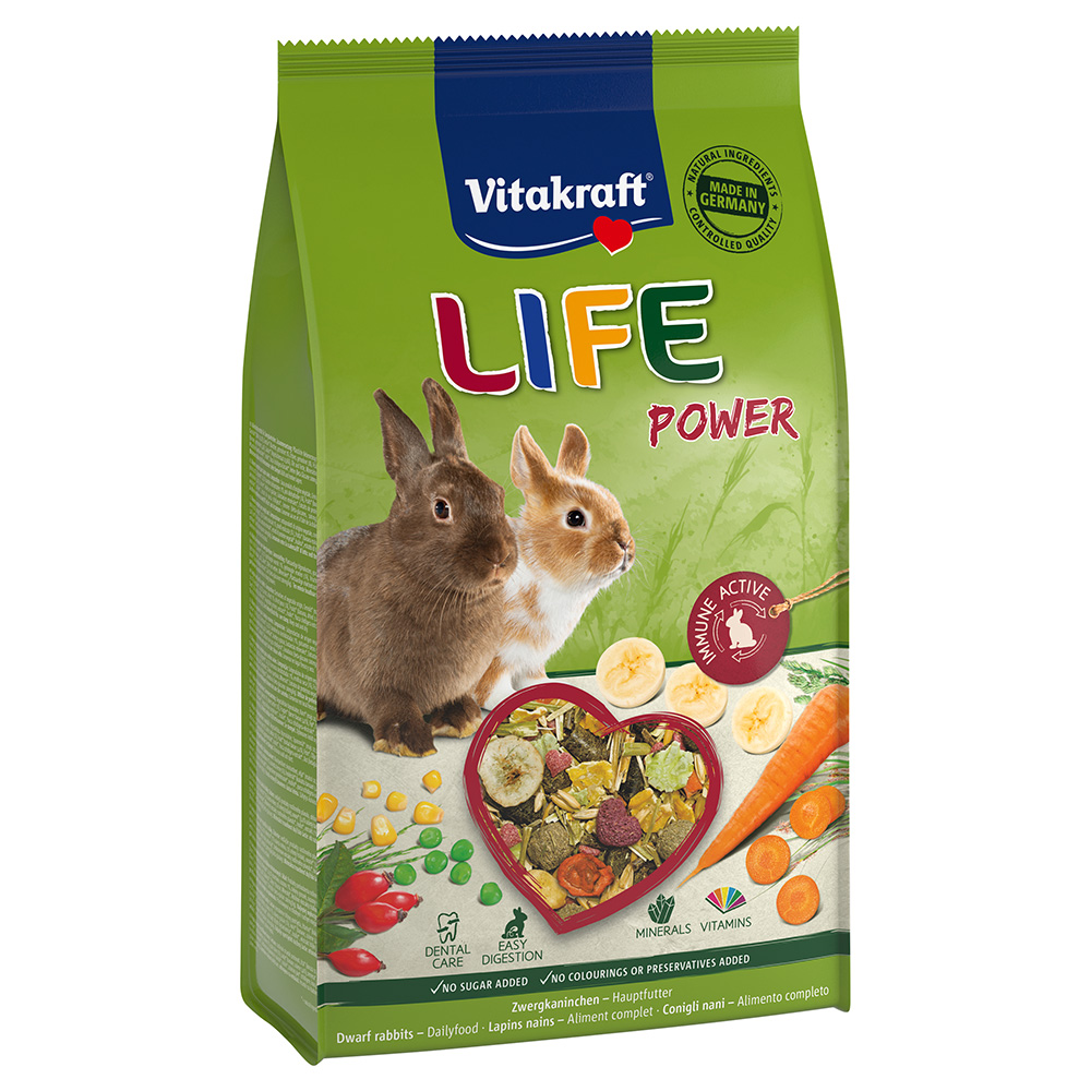 Vitakraft Life Power zakrslý králík - výhodné balení: 5 x 600 g