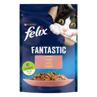Výhodné balení Felix Fantastic Pouches 52 kapsiček (52 x 85 g) - s lososem