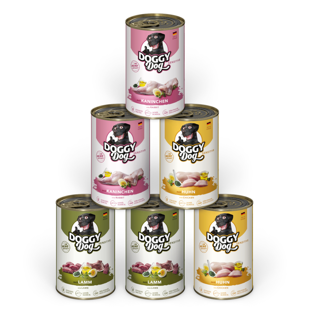 Výhodné balení DOGGY Dog Adult 24 ks (24 x 400 g) - smíšené balení (3 druhy)