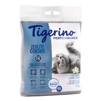 Tigerino Performance Zeolite Control kočkolit - Ambi Pur vůně jasmínu - výhodné balení 2 x 12 kg