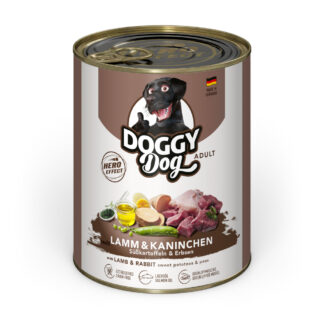 Výhodné balení Doggy Dog Adult 24 ks (24 x 800 g) - jehněčí a králík