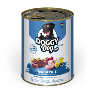 Výhodné balení Doggy Dog Adult 24 ks (24 x 800 g) - hovězí a krůtí