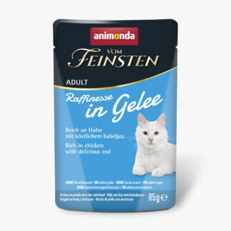 Animonda Vom Feinsten Adult Raffinesse v želé 48 x 85 g - výhodné balení - bohaté na kuřecí s treskou