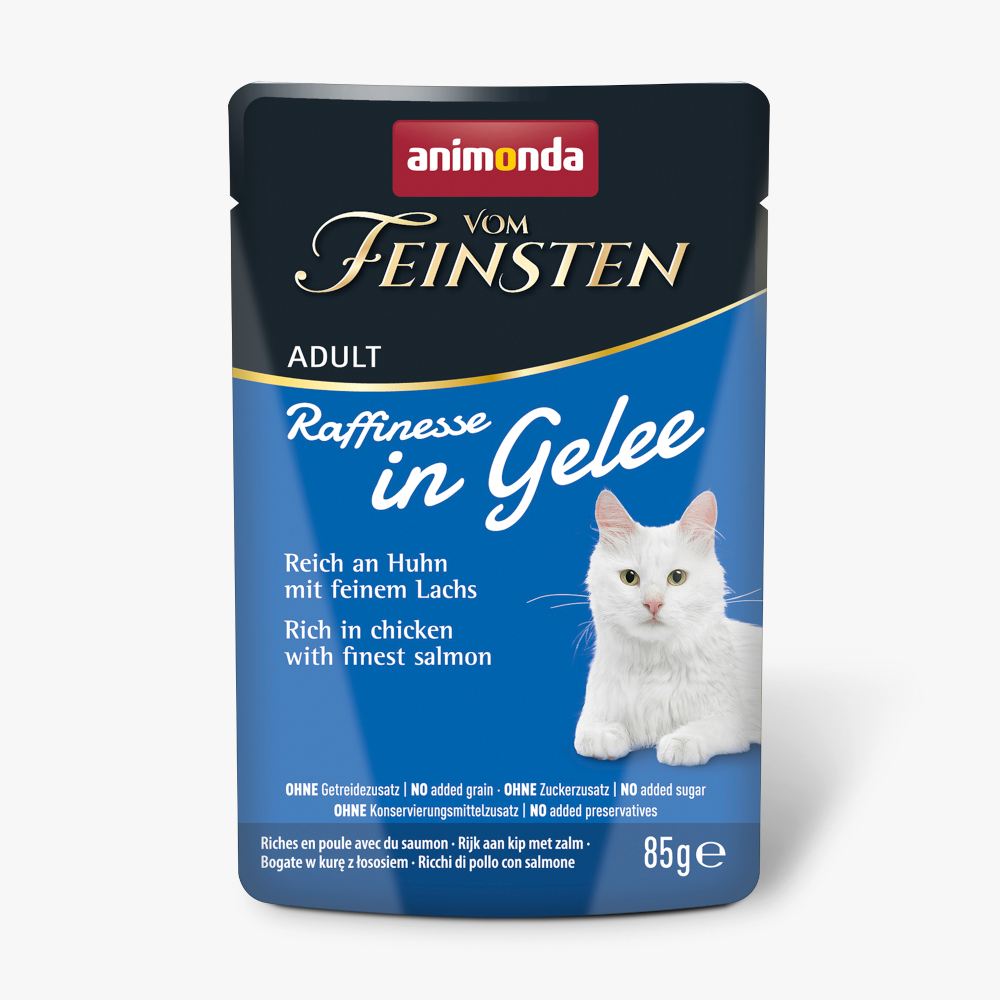 Animonda Vom Feinsten Adult Raffinesse v želé 48 x 85 g - výhodné balení - bohaté na kuřecí s lososem