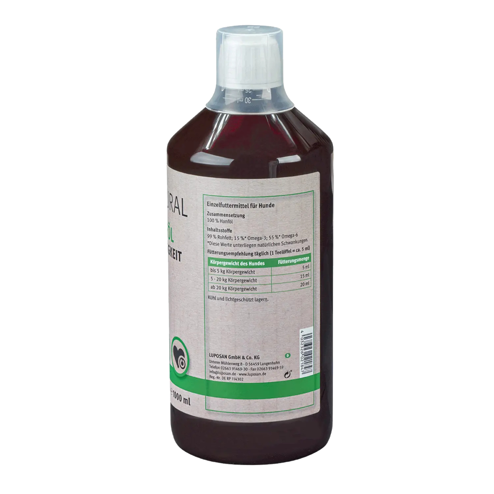 LUPO NATURAL BARF konopný olej - 1000 ml