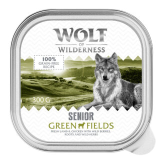 Wolf of Wilderness Senior - Duo-Protein receptura 6 / 24 x 300 g mističky - 24 x 300 g: Green Fields - jehněčí a kuřecí