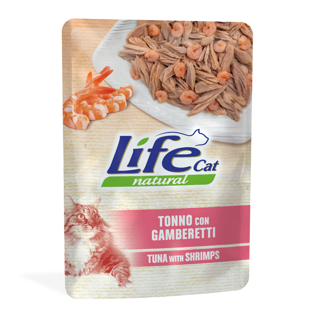 Life Cat Natural Adult 24 x 70 g výhodné balení - tuňák s krevetami