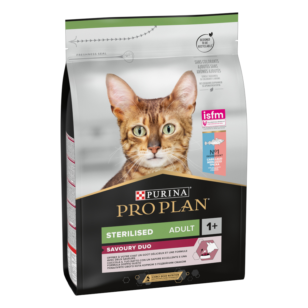 PURINA PRO PLAN Sterilised Adult Duo treska a pstruh - 3 kg
