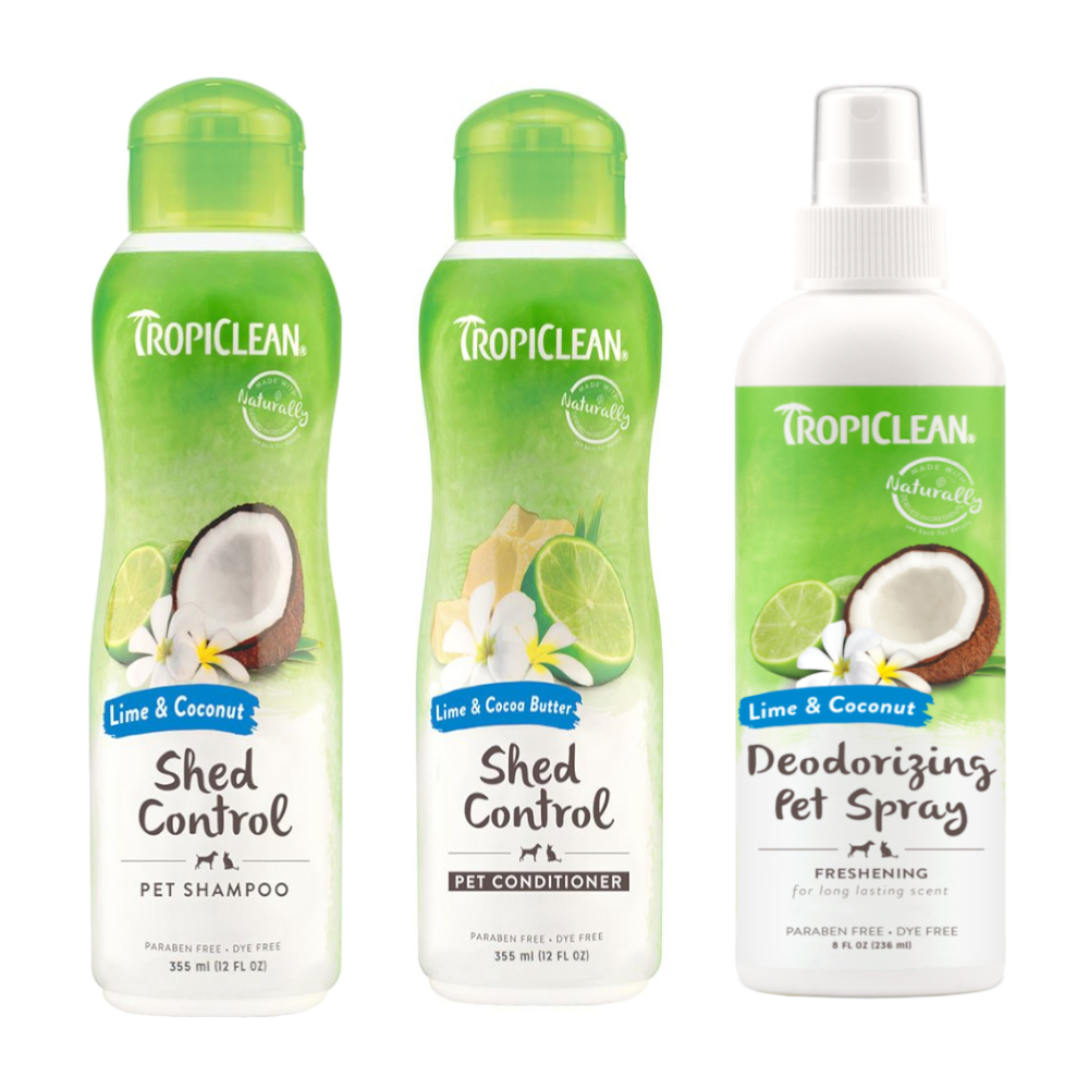 TropiClean Lime Cocoa vonný sprej - výhodné balení: Sprej 236 ml + šampon 355 ml + kondicionér 355 ml