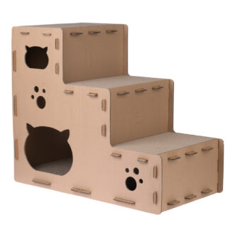 TIAKI škrabací schody puzzle pro kočky - D 70 x Š 40 x V 60 cm