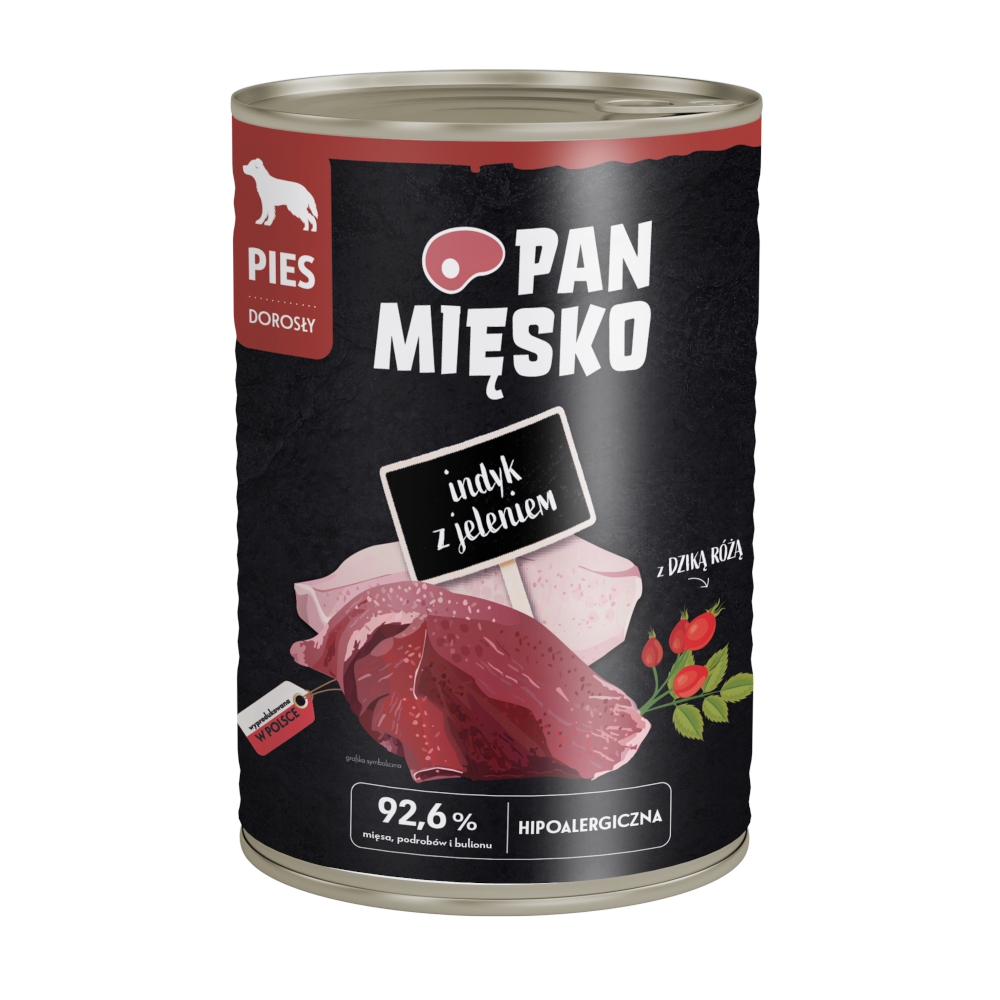 Pan Mięsko Dog - výhodné balení 36 x 400 g - krůta se zvěřinou