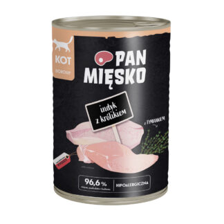 Výhodné balení Pan Mięsko Cat 36 x 400 g - Krůtí s králíkem