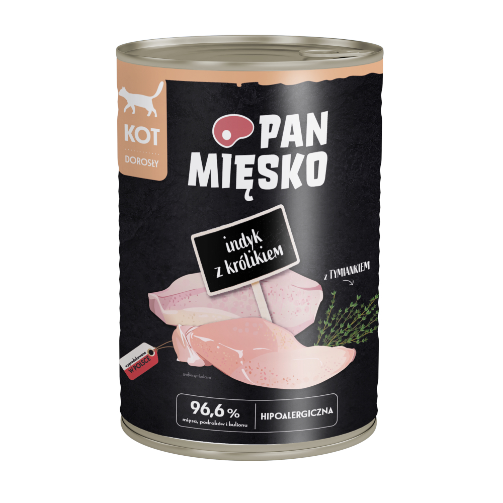 Výhodné balení Pan Mięsko Cat 36 x 400 g - Krůtí s králíkem