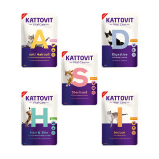 Kattovit Vital Care zkušební balení - výhodné balení: 100 x 85 g (5 příchutí)