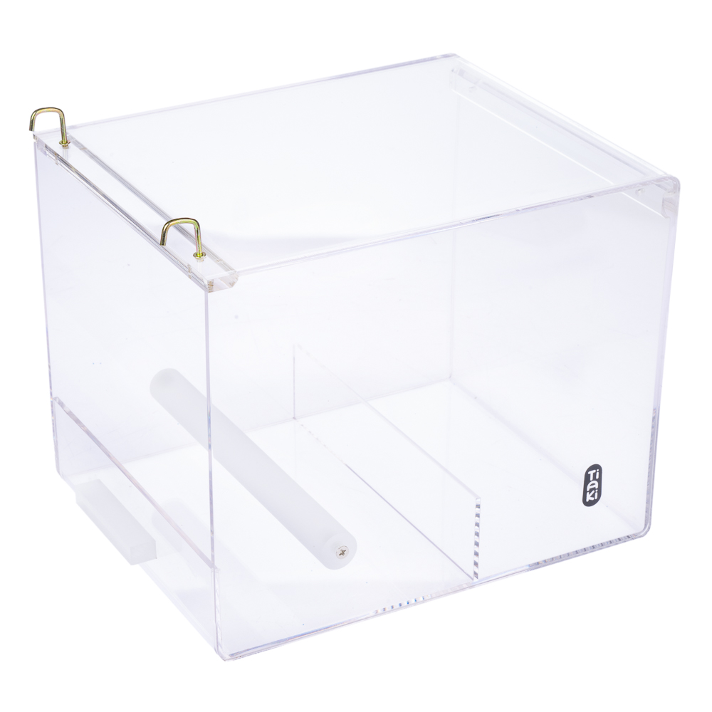 TIAKI No-Mess akrylové krmítko pro ptáky - velikost L: D 20 x Š 25 x V 20 cm