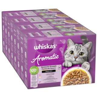 Výhodné balení Whiskas 1+ Aromatic Selection 2 x 48 ks (96 x 85 g) - míchané balení v omáčce